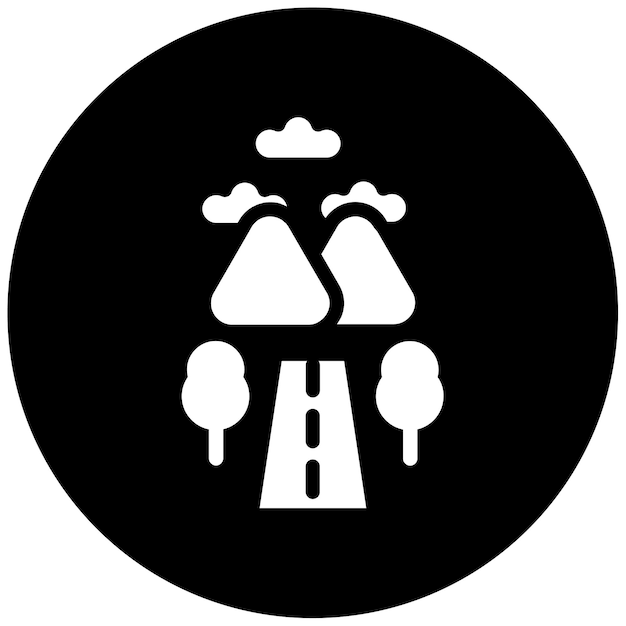 Ilustración vectorial de la carretera de la colina