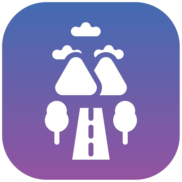 Ilustración vectorial de la carretera de la colina