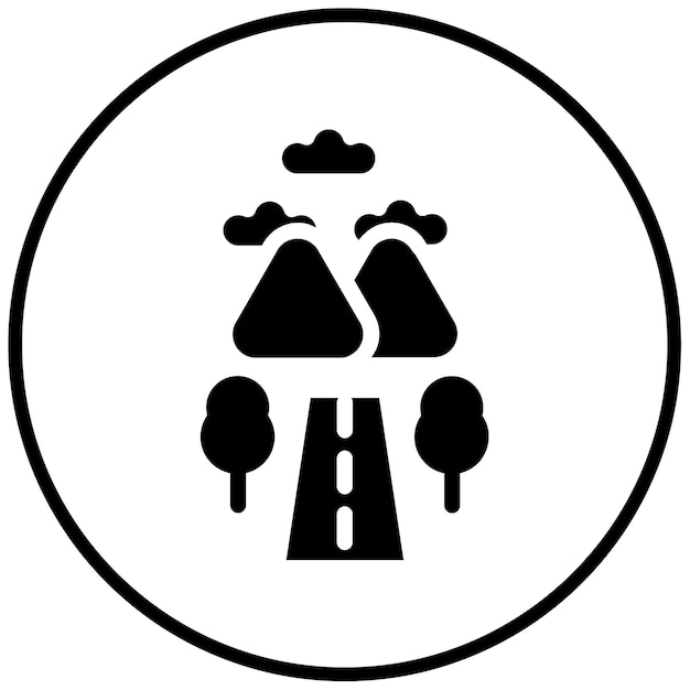 Ilustración vectorial de la carretera de la colina