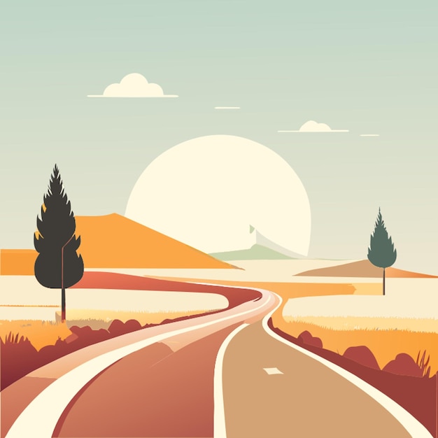 Vector ilustración vectorial de la carretera