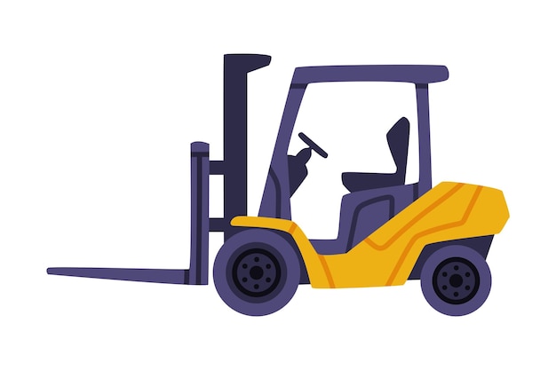Ilustración vectorial de carretillas elevadoras o camiones elevadores como equipo de almacén para el movimiento de mercancías