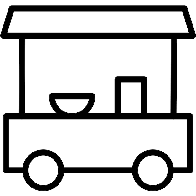 Ilustración vectorial del carrito de alimentos