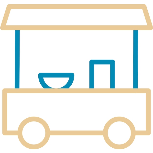 Ilustración vectorial del carrito de alimentos