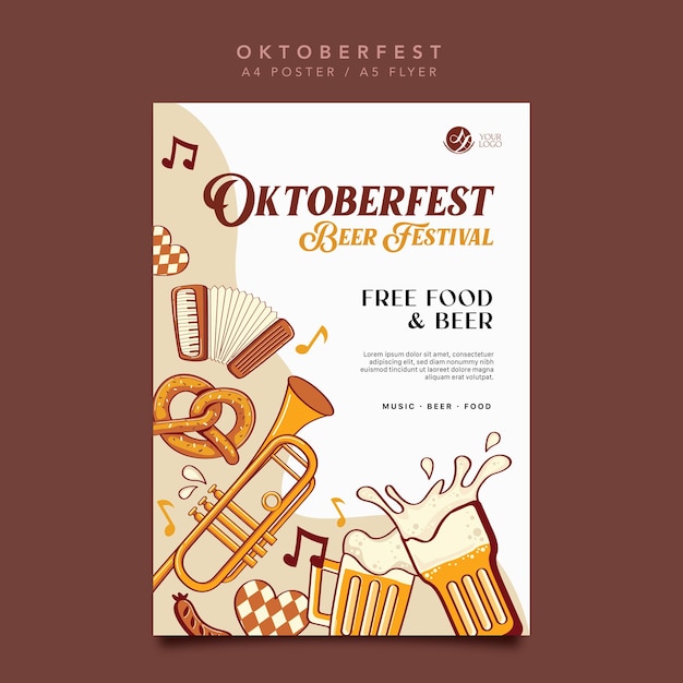 Ilustración vectorial del cartel del Festival de la cerveza de Oktoberfest