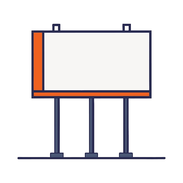 Una ilustración vectorial de un cartel publicitario en una autopista sobre un fondo blanco