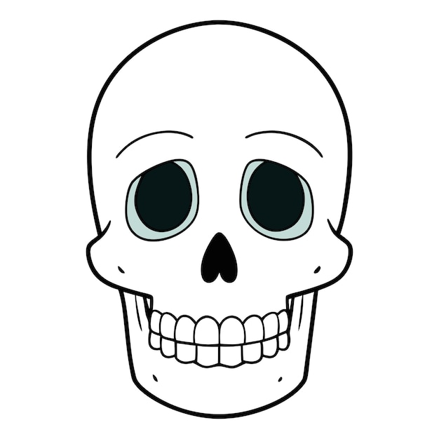Ilustración vectorial de cartón de cráneo humano