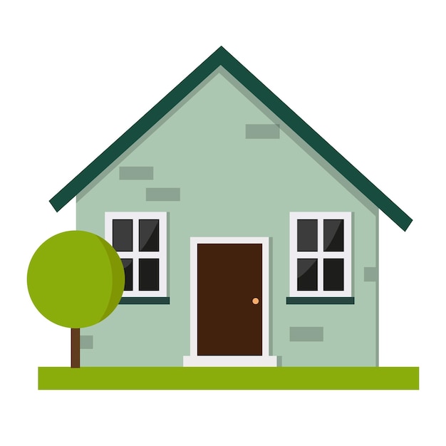 Ilustración vectorial de la casa aislada sobre un fondo blanco