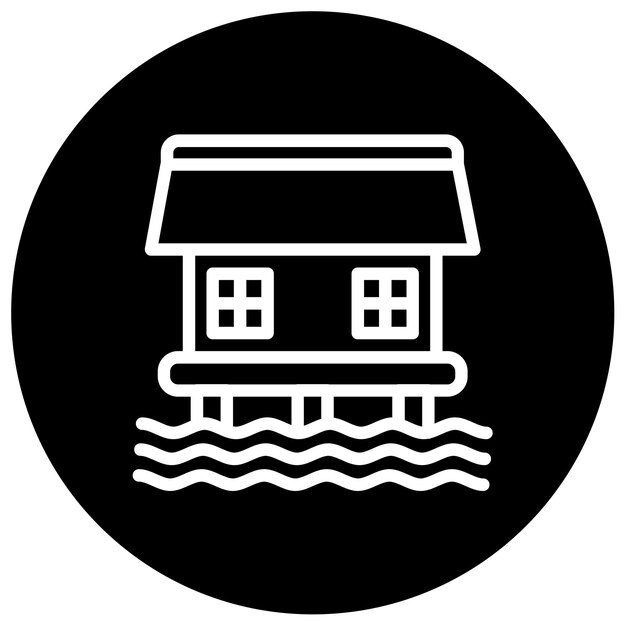 Ilustración vectorial de la casa de la costa