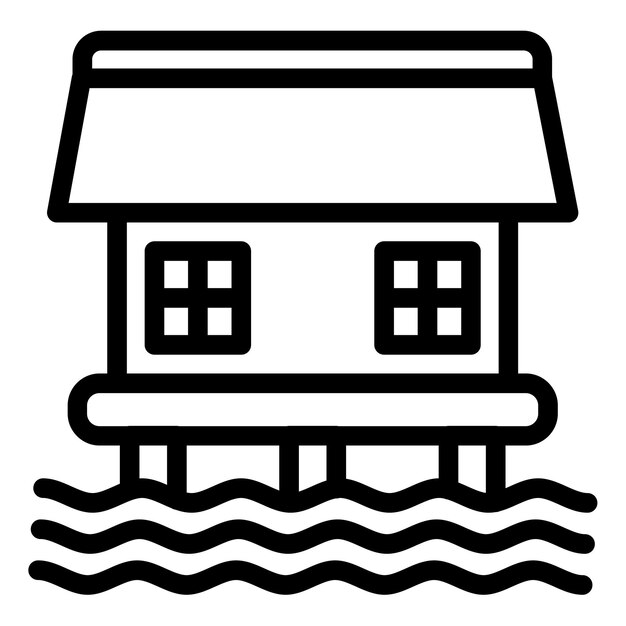 Ilustración vectorial de la casa de la costa
