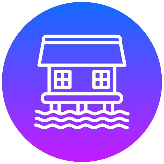 Ilustración vectorial de la casa de la costa