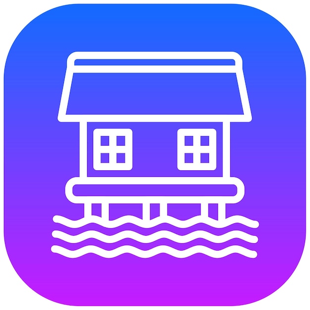 Ilustración vectorial de la casa de la costa