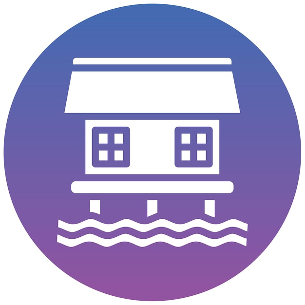 Ilustración vectorial de la casa de la costa