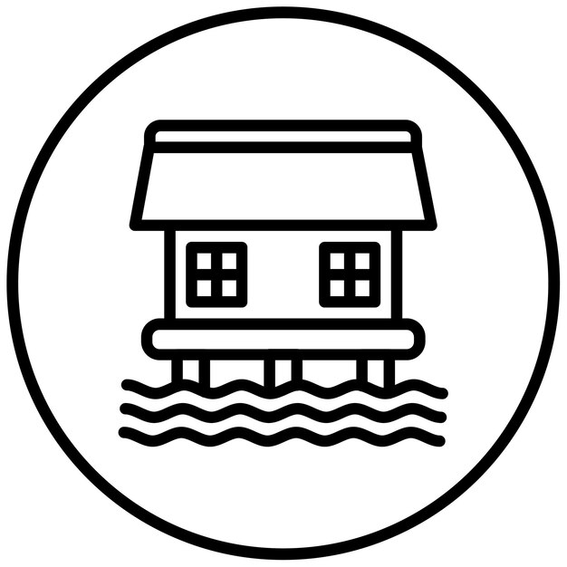 Ilustración vectorial de la casa de la costa