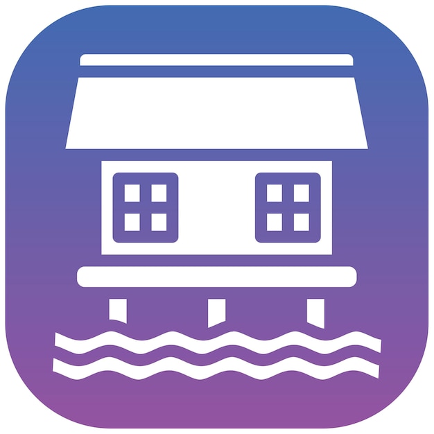 Ilustración vectorial de la casa de la costa