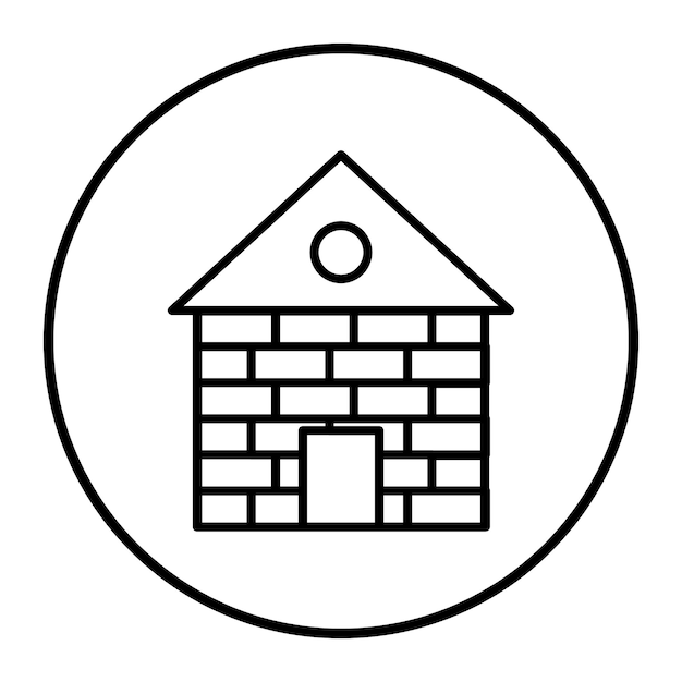 Ilustración vectorial de la casa de ladrillo