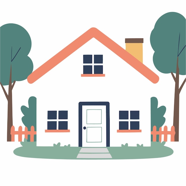 Ilustración vectorial de una casa linda para niños