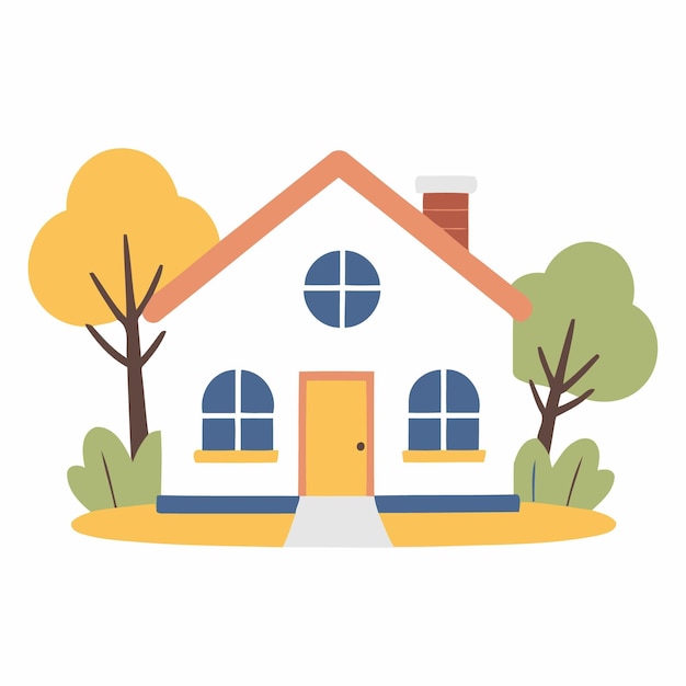Ilustración vectorial de una casa linda para niños