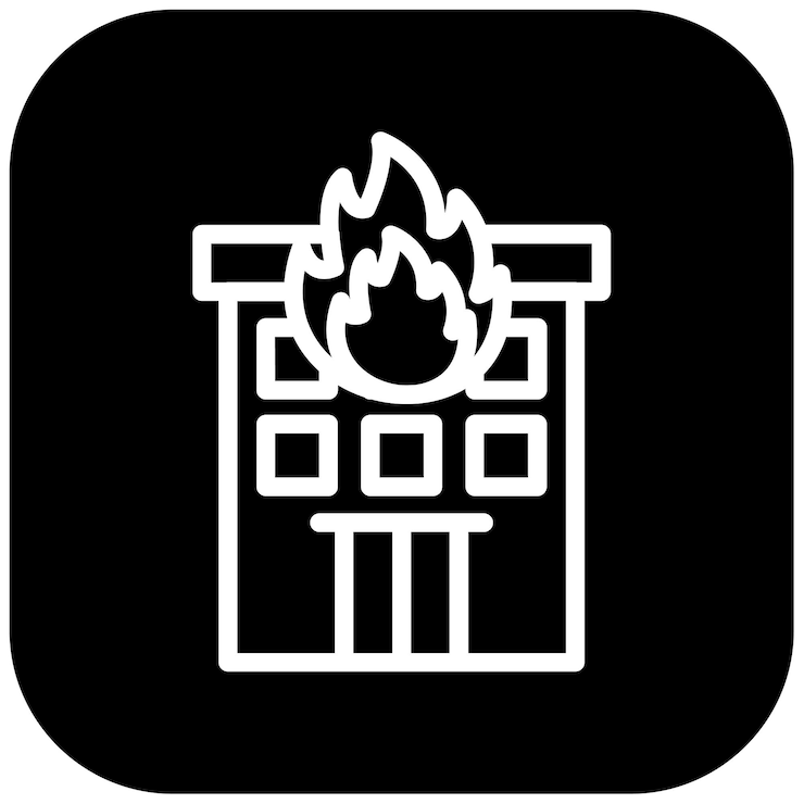 Vector ilustración vectorial de la casa en llamas