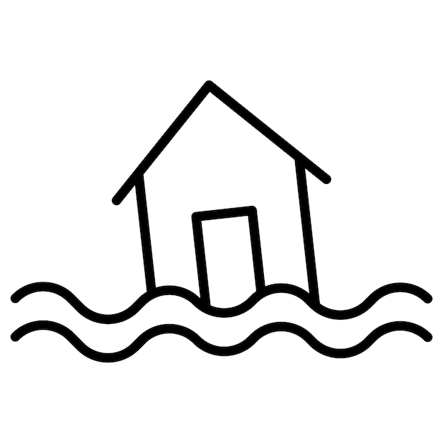 Ilustración vectorial de la casa del río