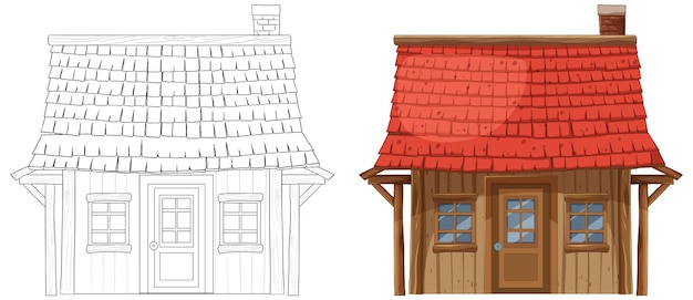 Ilustración vectorial de la casa rústica