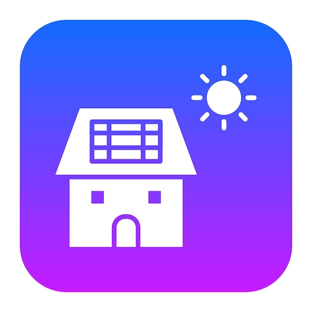 Ilustración vectorial de la casa solar