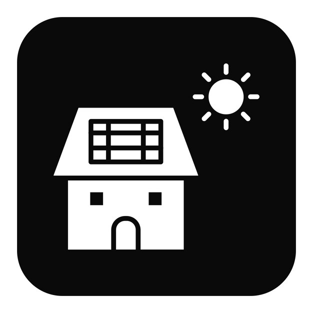 Ilustración vectorial de la casa solar