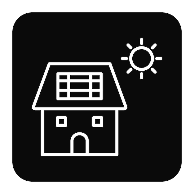 Ilustración vectorial de la casa solar
