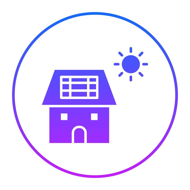 Ilustración vectorial de la casa solar