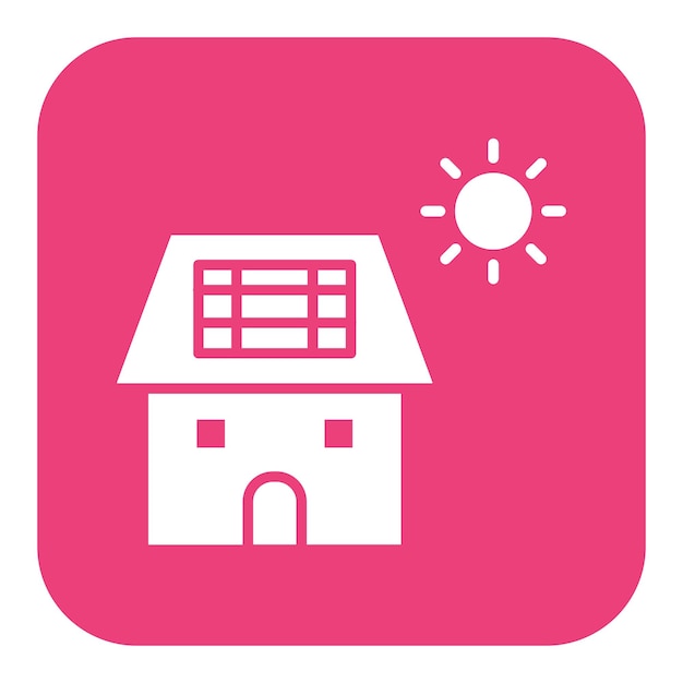 Ilustración vectorial de la casa solar