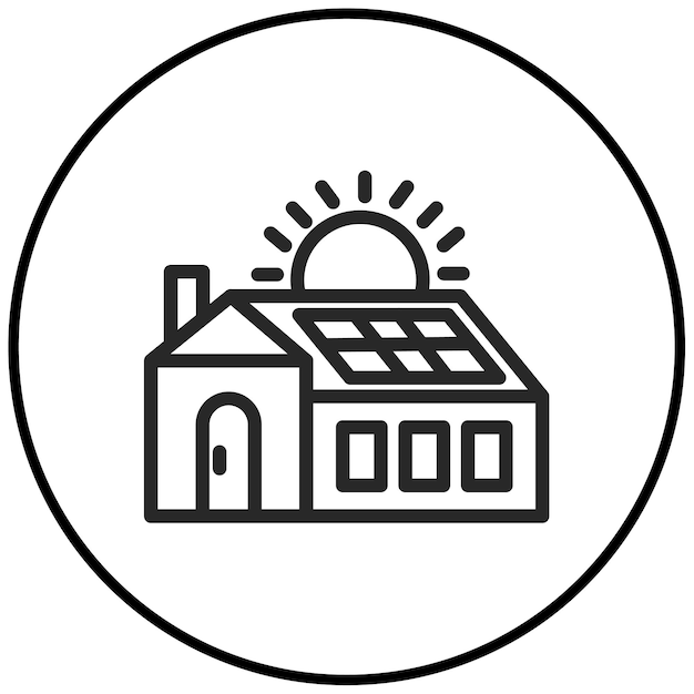 Ilustración vectorial de la casa solar