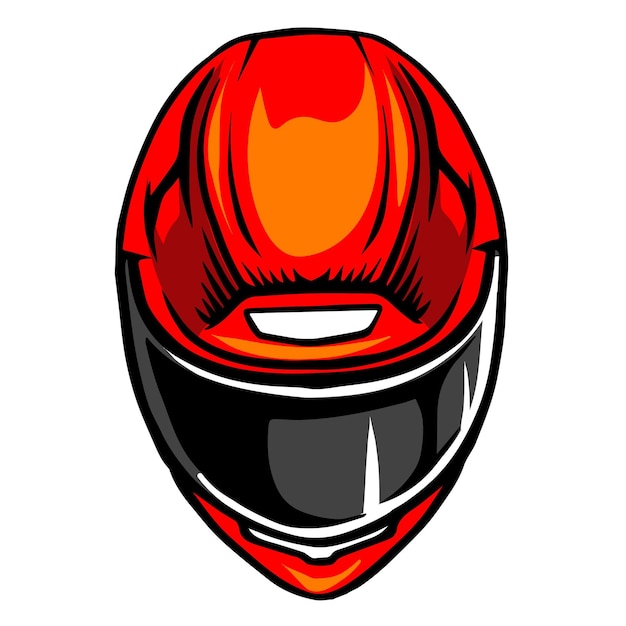 Ilustración vectorial del casco de carreras con ilustración detallada