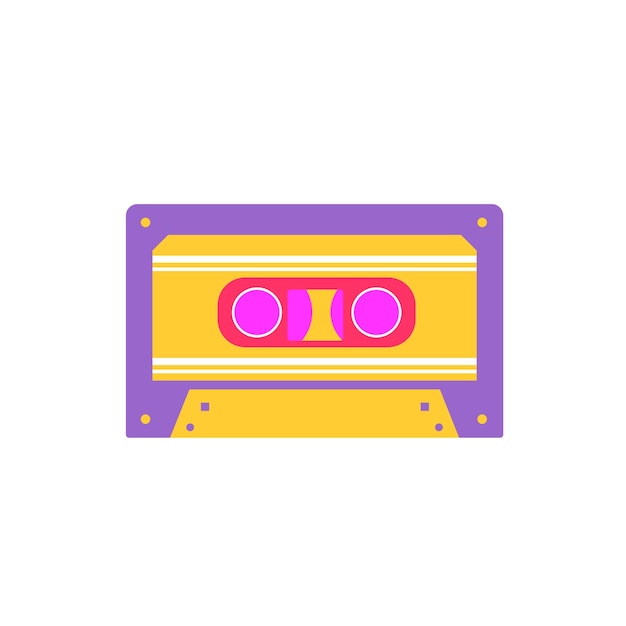 Ilustración vectorial de casete de audio de música retro de los años 90