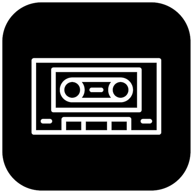 Ilustración vectorial en cassette
