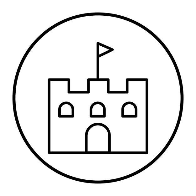 Ilustración vectorial del castillo de la bandera