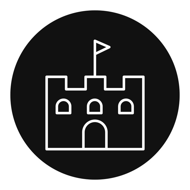 Ilustración vectorial del castillo de la bandera