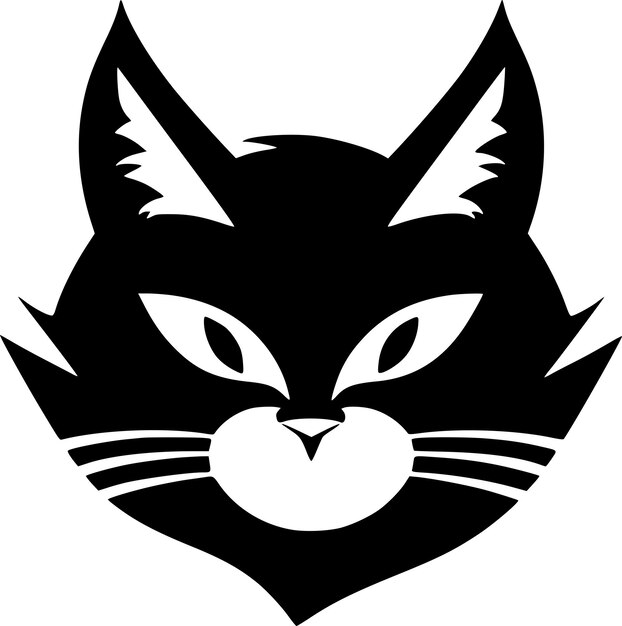 Vector ilustración vectorial de cat minimalist y flat logo