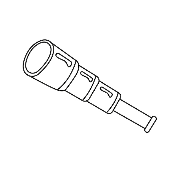 Ilustración vectorial de un catalejo en estilo garabato