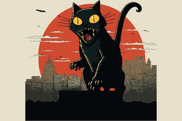 ilustración vectorial catzilla