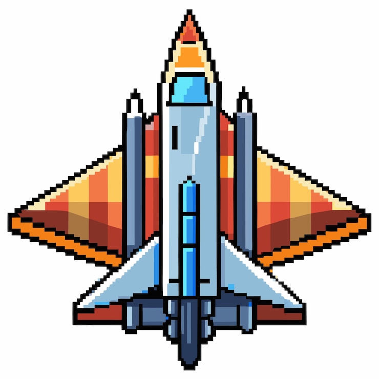Vector ilustración vectorial de caza de pixel art retro en colores vibrantes