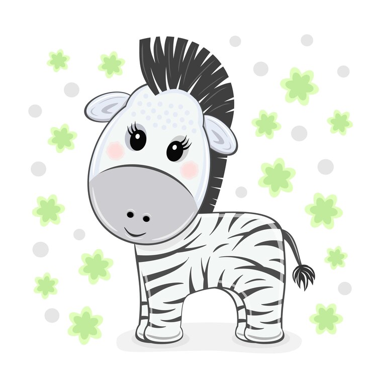Vector ilustración vectorial de una cebra de dibujos animados