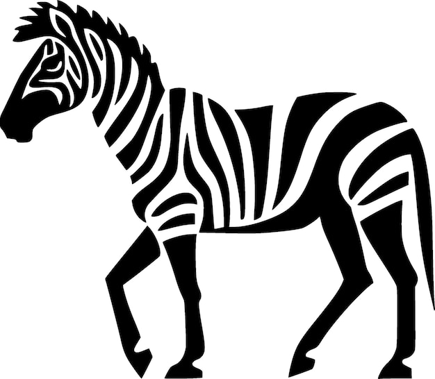 Ilustración vectorial de cebras en blanco y negro