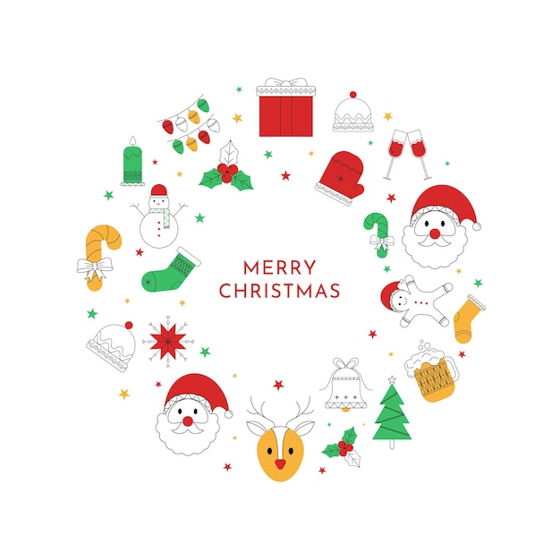 Ilustración vectorial de la celebración de la Feliz Navidad