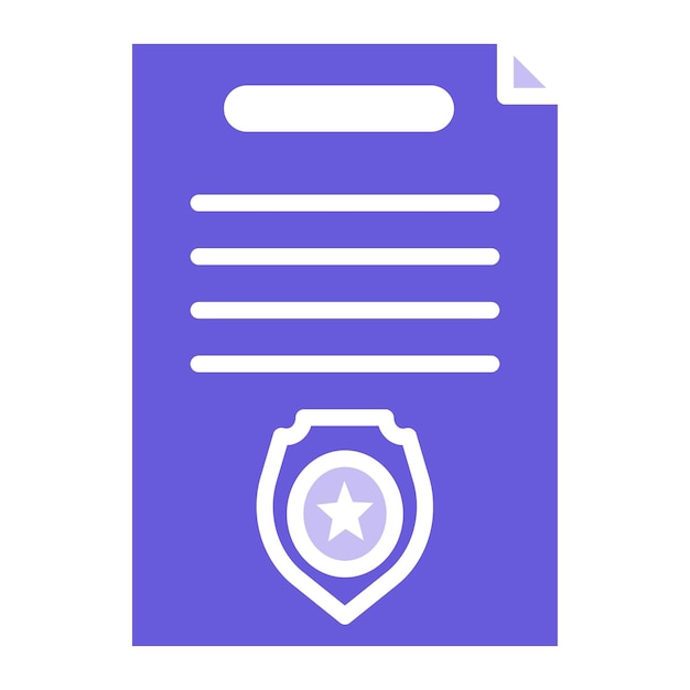 Ilustración vectorial del certificado de policía