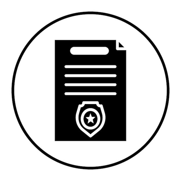 Ilustración vectorial del certificado de policía