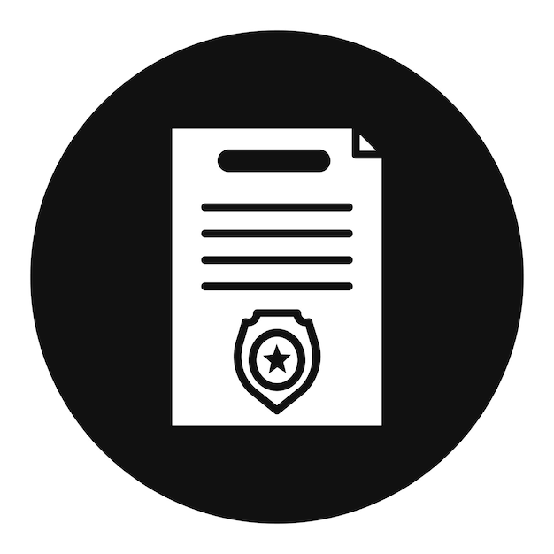 Ilustración vectorial del certificado de policía