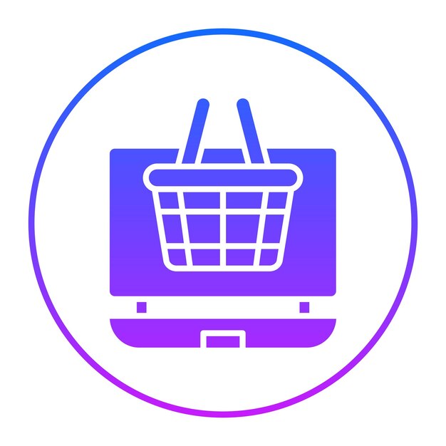 Ilustración vectorial de la cesta de compras en línea