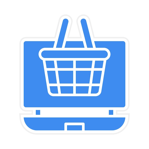 Ilustración vectorial de la cesta de compras en línea