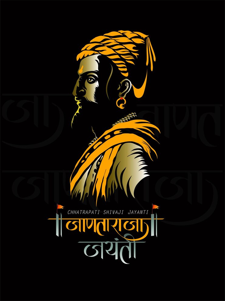 Ilustración vectorial de Chhatrapati Shivaji Maharaj jayanti. Shivaji fue un rey guerrero indio.