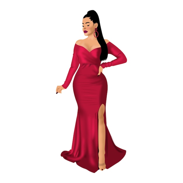 Ilustración vectorial de una chica o mujer a la moda