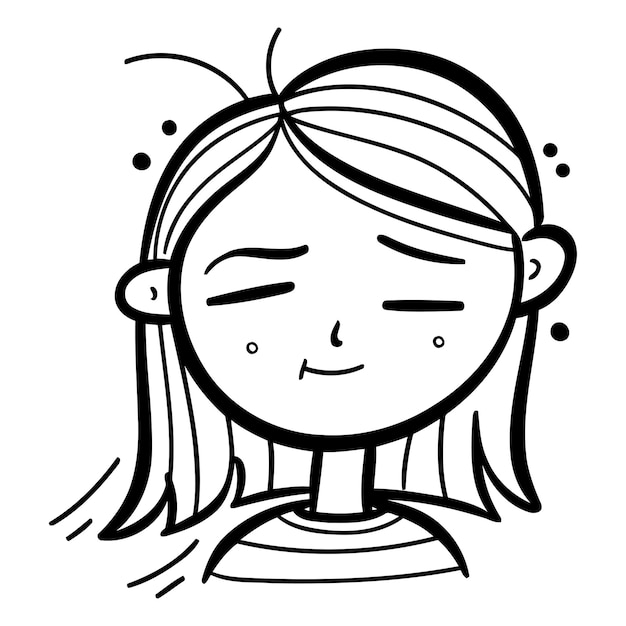 Ilustración vectorial de una chica con pecas y cabello rojo